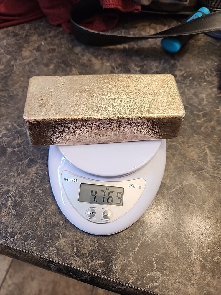 4.7 Lbs Hand Poured Brass Bar