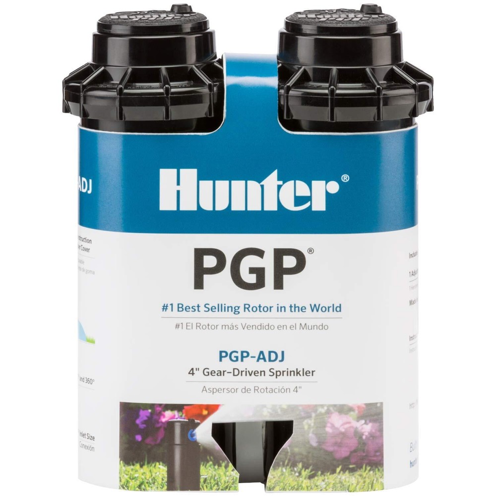 2 Pack Hunter PGP Adjustable Rotary Sprinkler 360 Degree Coverage 3 GPM