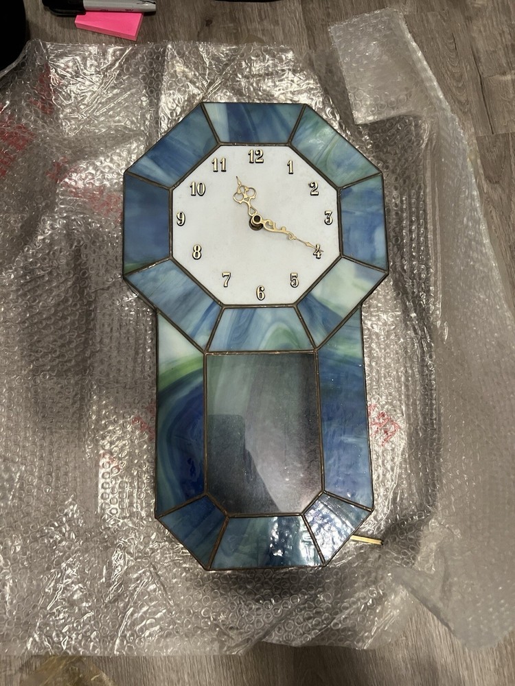 Vintage stained glass clock