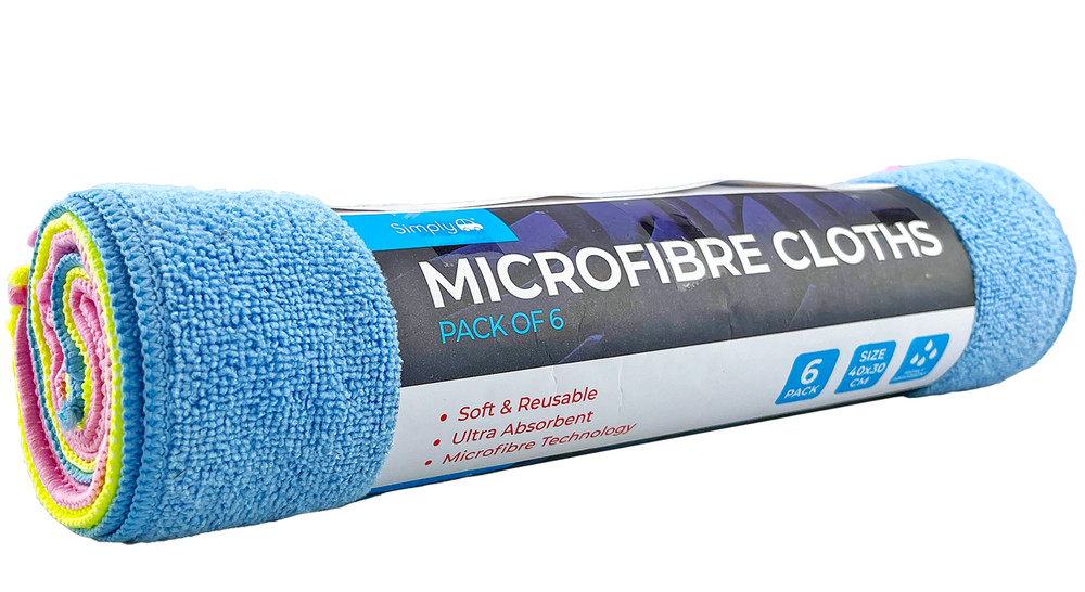 SIMPLY AUTO ROLLS OF 6 MICROFIBRE CLOTHS