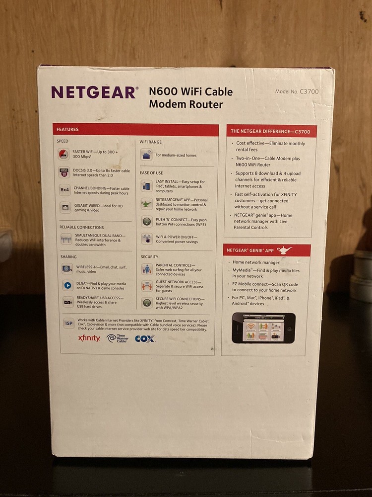 Netgear C3700 WiFi Cable Modem Router