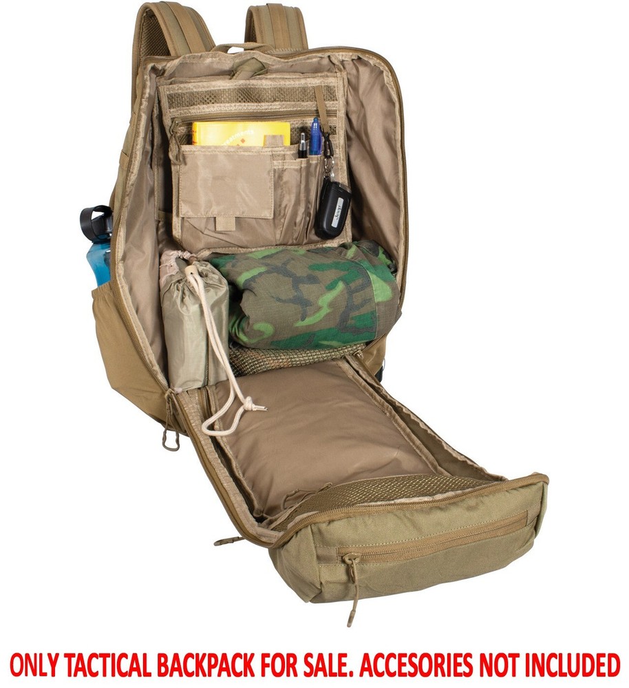 FHIOR Tactical Backpack 30L Coyote w/Large Main Compartment Adjustable Straps