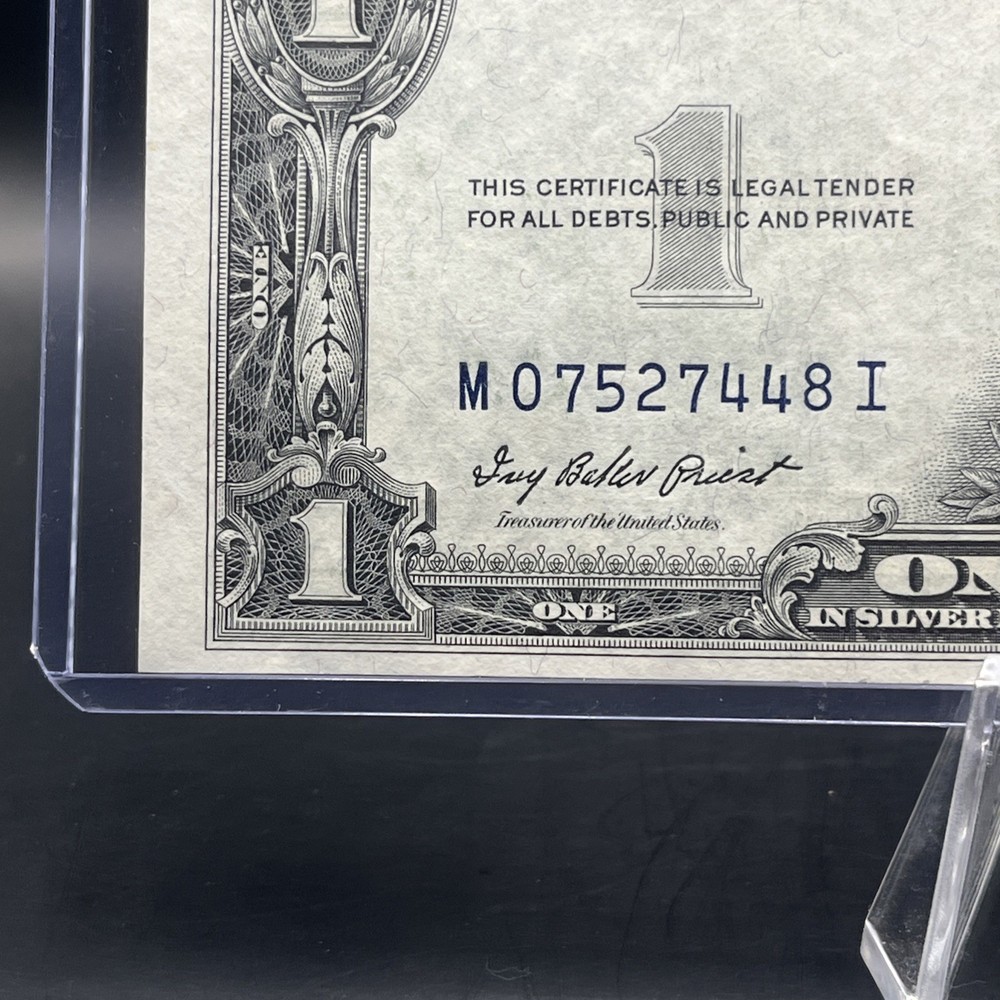 Misaligned ERROR 1935-E $1 One Dollar Silver Certificate *Crispy*