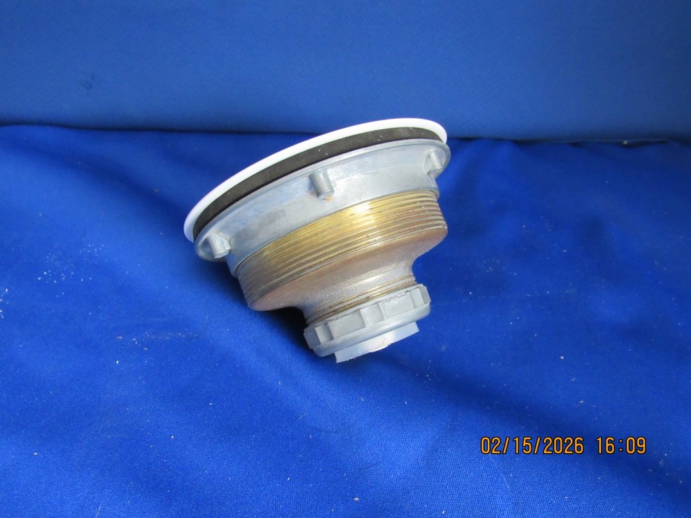 sink basket strainer, white, spin n lock, NOS