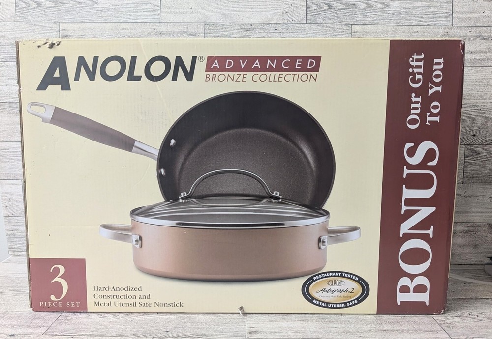 Anolon Advanced Bronze Collection Home Hard-Anodized Nonstick 3-Pc Cookware Set