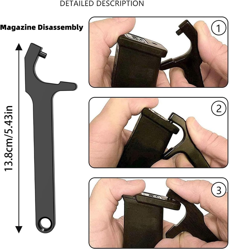 Tools Kit for Glock, Front Sight Remove Pin Punch Magazine Black Gen2
