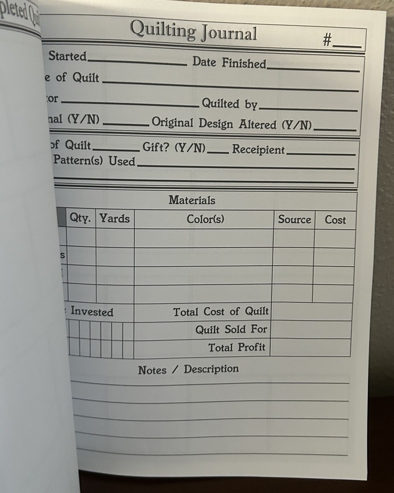 Quilting Journal Keepsake Record Book Read More