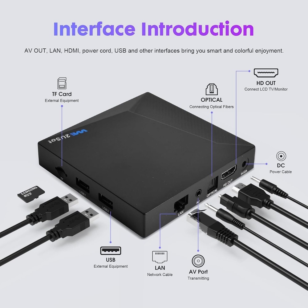 We2USat K3 PRO Android Smart TV Box 2026 Media Player Bluetooth Voice Control US