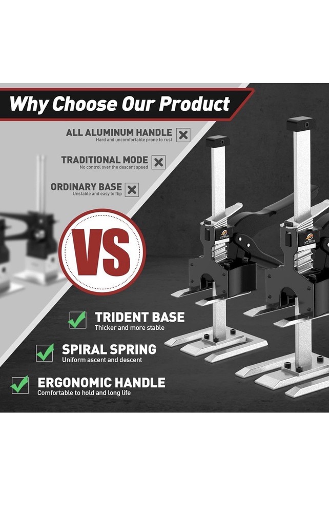 Labor Saving Arm Jack Handle 2 Pack, Construction Jack, Wall Tile Locator, Mu...