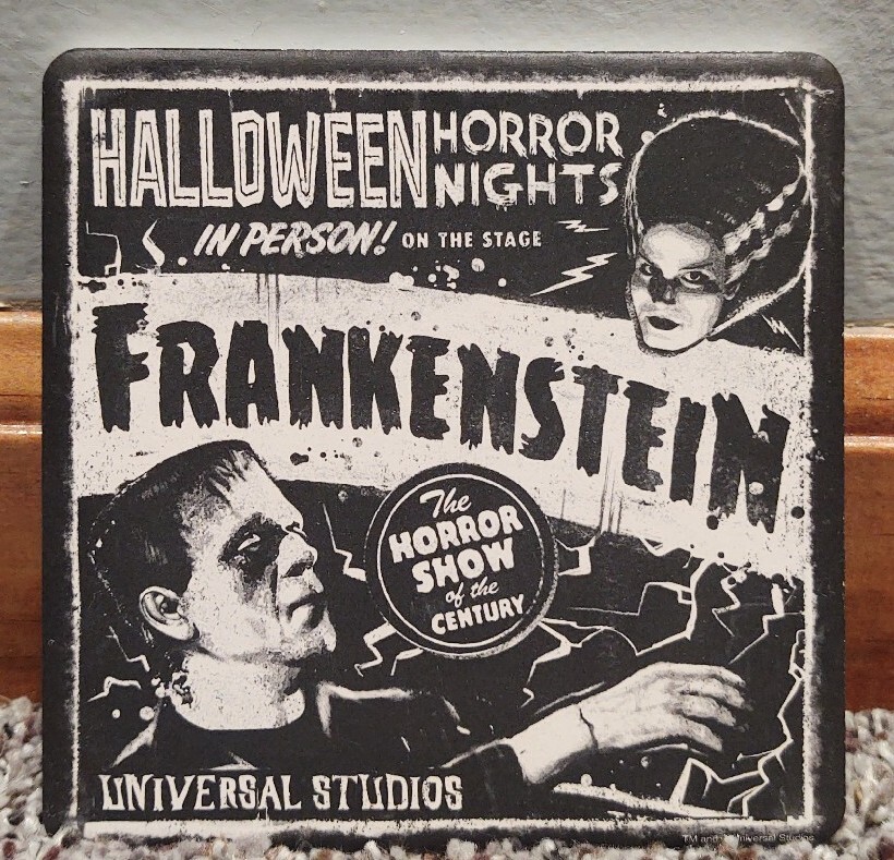 RARE UNIVERSAL STUDIOS HALLOWEEN HORROR NIGHTS 2021 FRANKENSTEIN COASTER SET