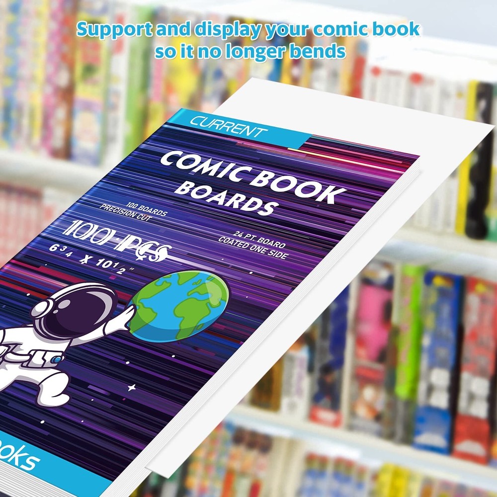 100 Comic Book Boards,Current Size Comic Book Boards, Acid-Free Comic Backing...