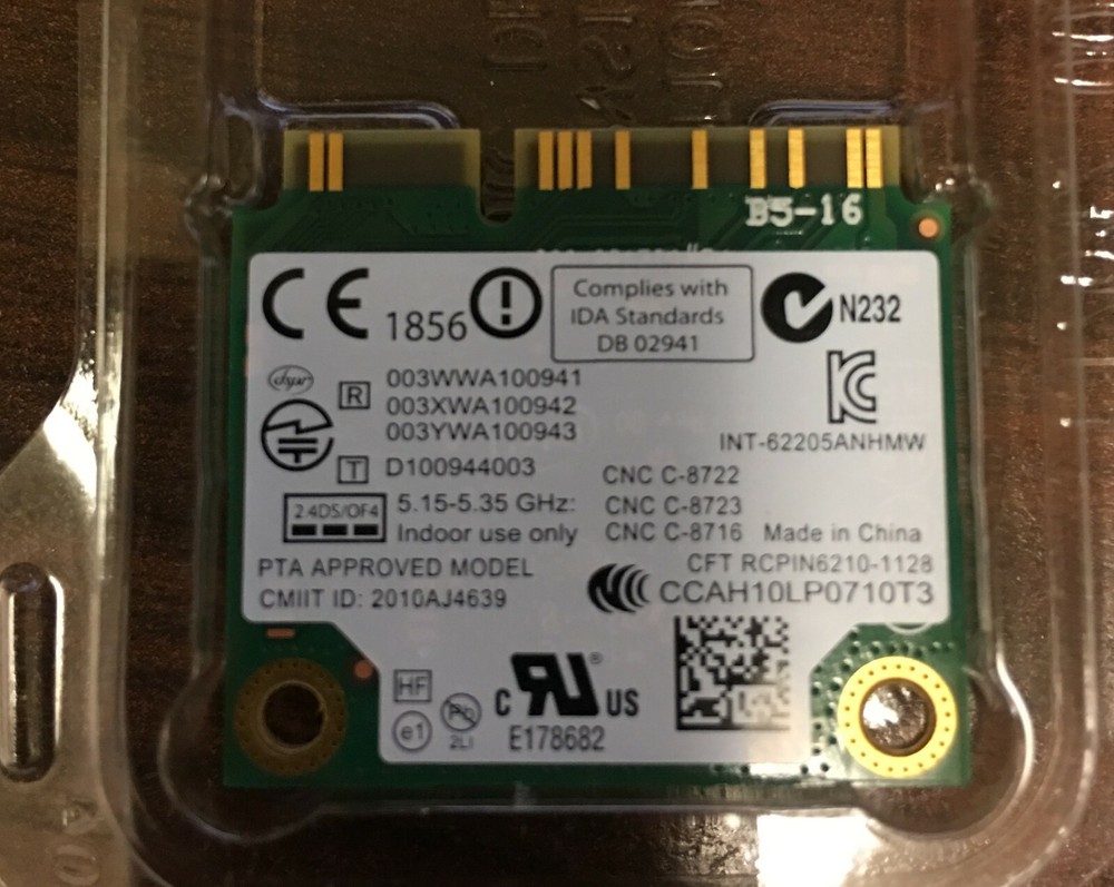 Intel Centrino Advanced-N 6205 Dual Band WiFi card