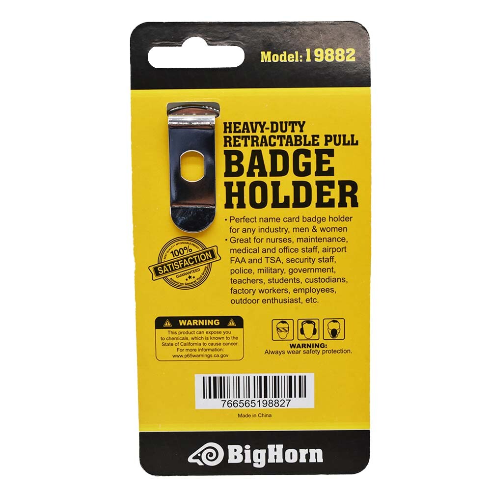 Big Horn 19882 Heavy Duty Retractable Pull Badge Holder