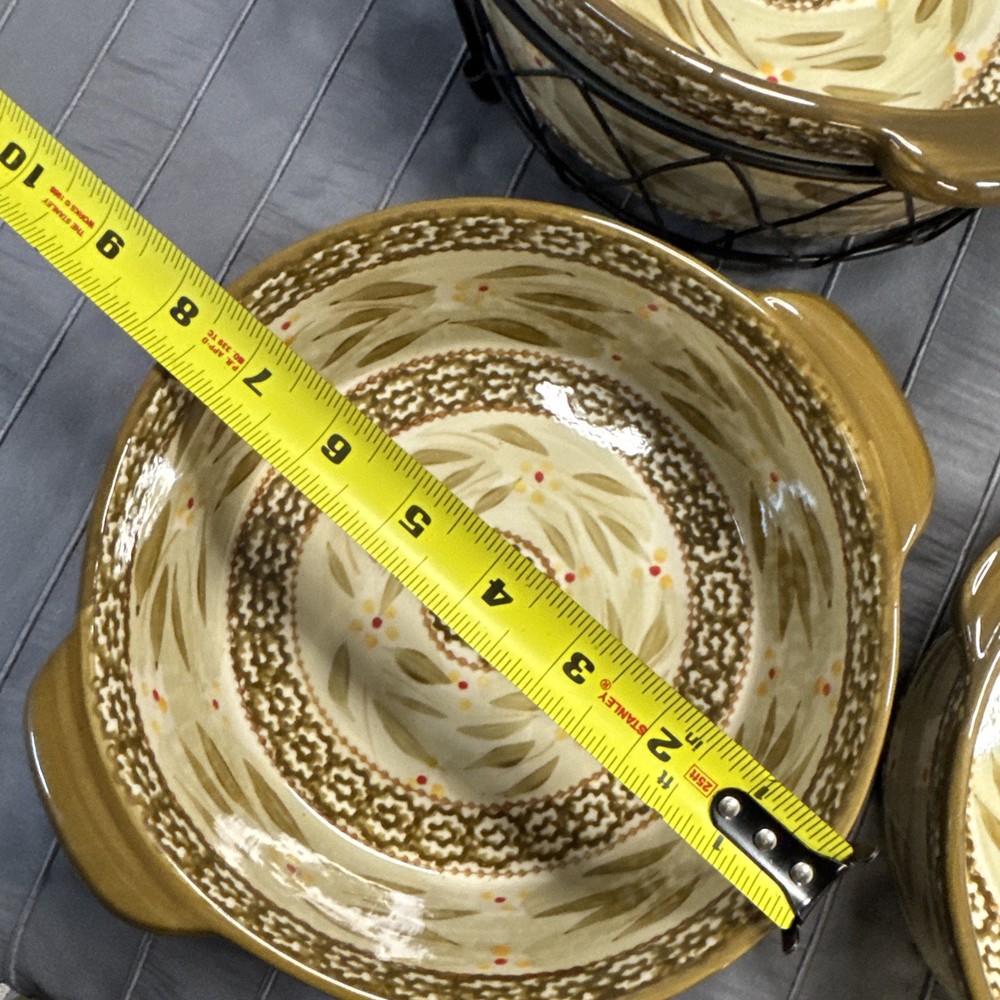 Temp-tations Old World Brown Stackable Mixing Bowl Set With Metal Basket