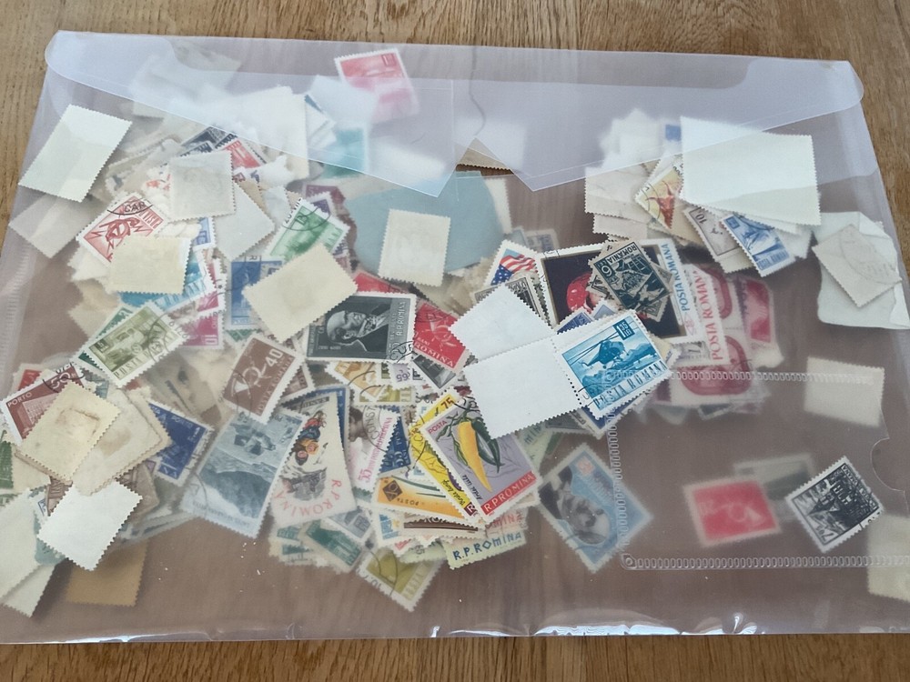Romania collection off paper stamps in folder B43