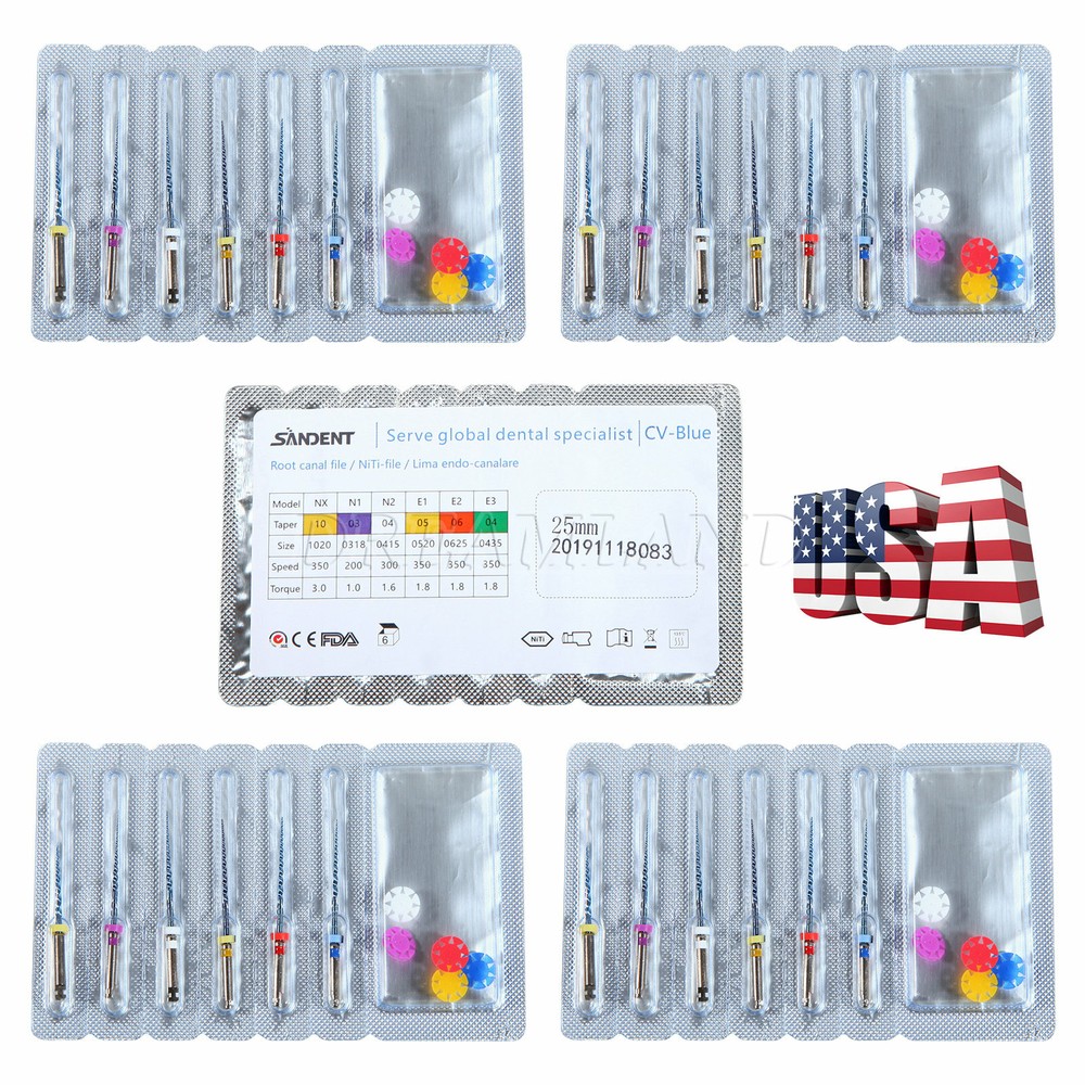 30Pcs Dent Universal Endo Niti Rotary Engine Files Taper Assorted 25MM 5 Boxes