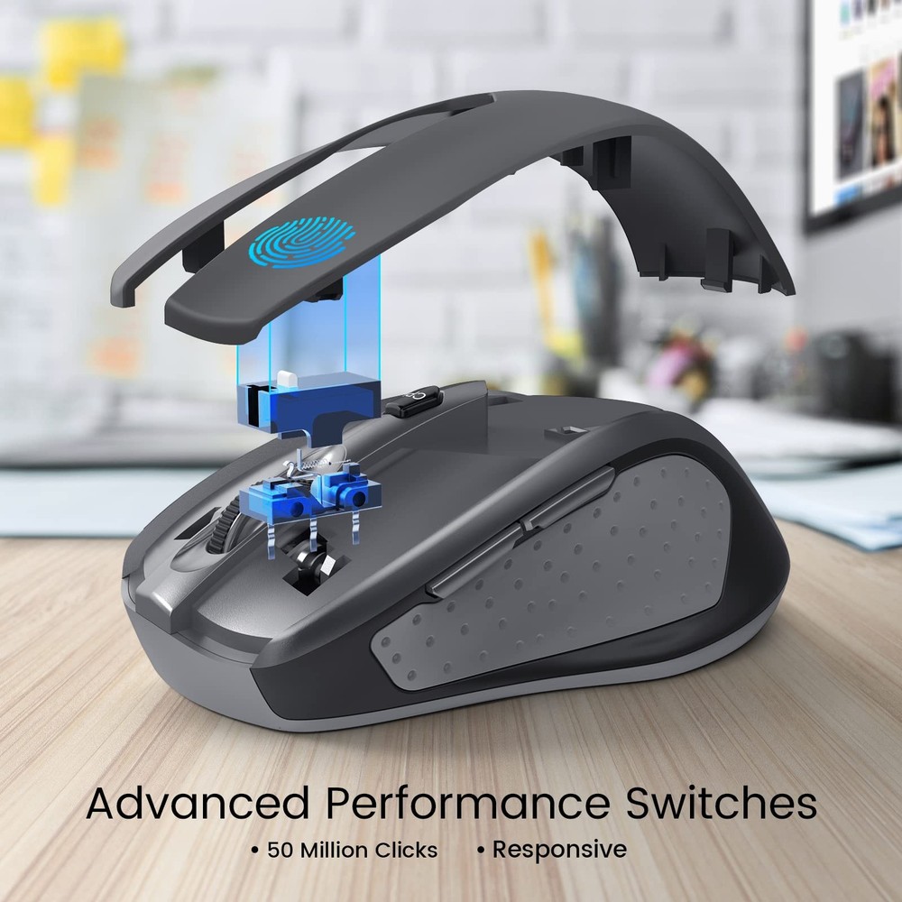 HOTWEEMS Wireless Mouse, D-09 Computer Mouse USB Cordless Mice for Laptop, Er...