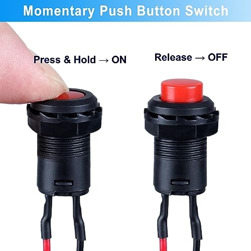 12-Pack 12mm Mini Push Button Switch AC 250V/1.5A Momentary Multicolored