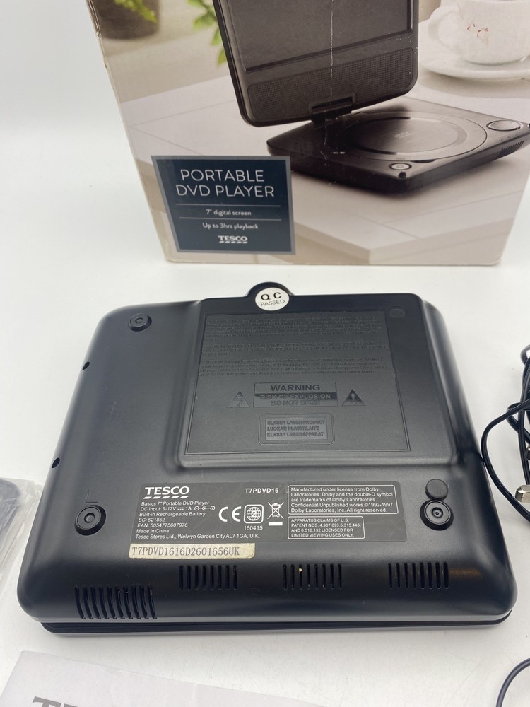 Tesco T7PDVD16 7’’ Portable DVD Player Black