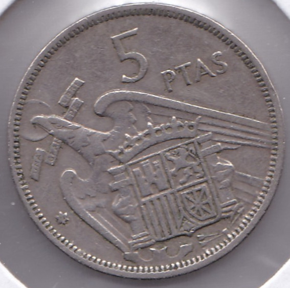 1957 Spain 5 Pesetas L4