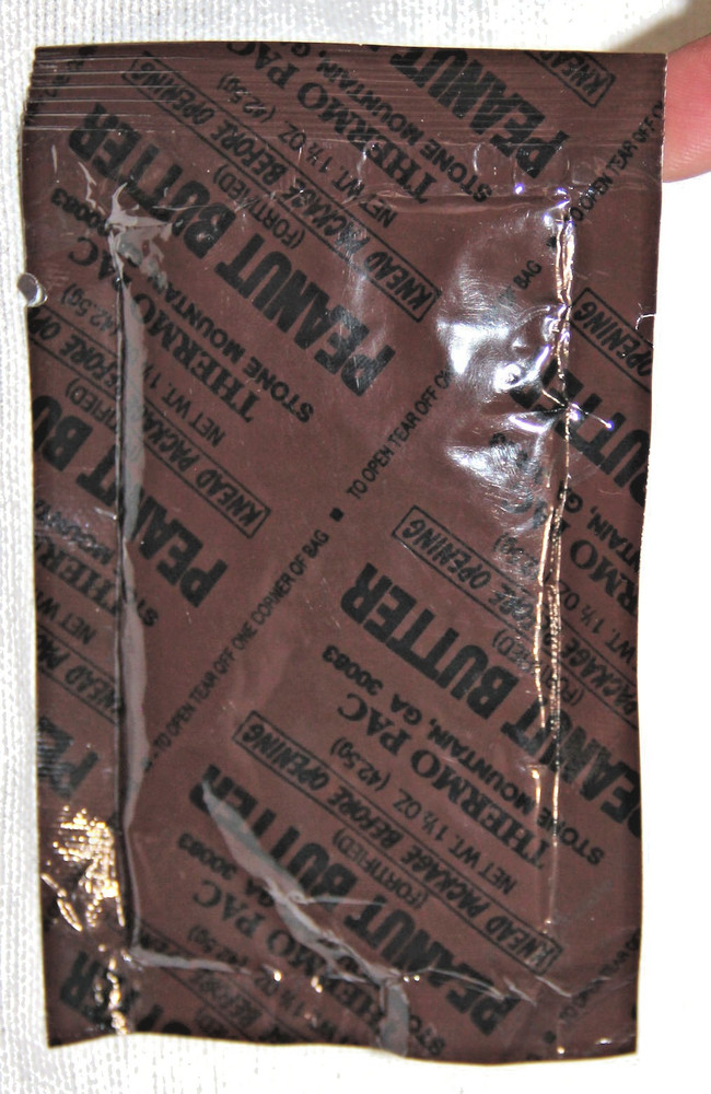 ORIGINAL UNOPENED MRE CRACKERS AND PEANUT BUTTER PACKETS