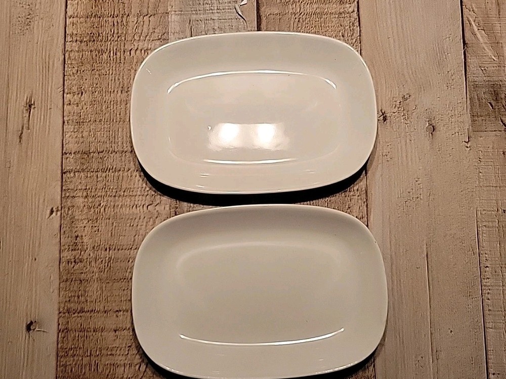 Delta AIRLINE Set 2 Pfaltzgraff Rectangular Snack Trays Plate Dishes 1st Class