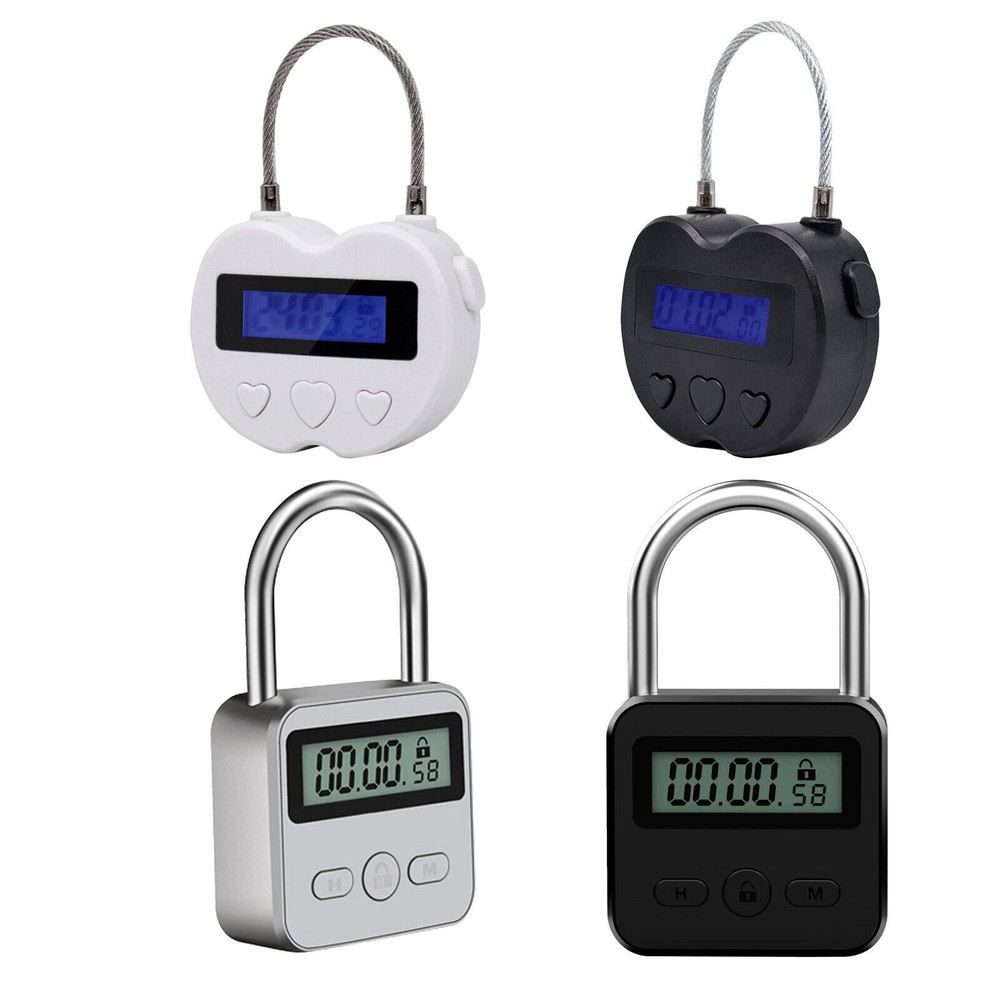 USB Rechargeable Smart Time Lock LCD Display Time Lock Temporary Timer Padlock