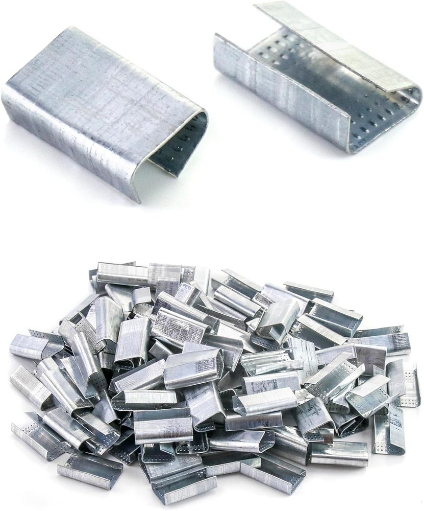 QWORK Seals for 1/2" Strap Width Steel Strapping, 1000 1/2 Open, 1000 Pack