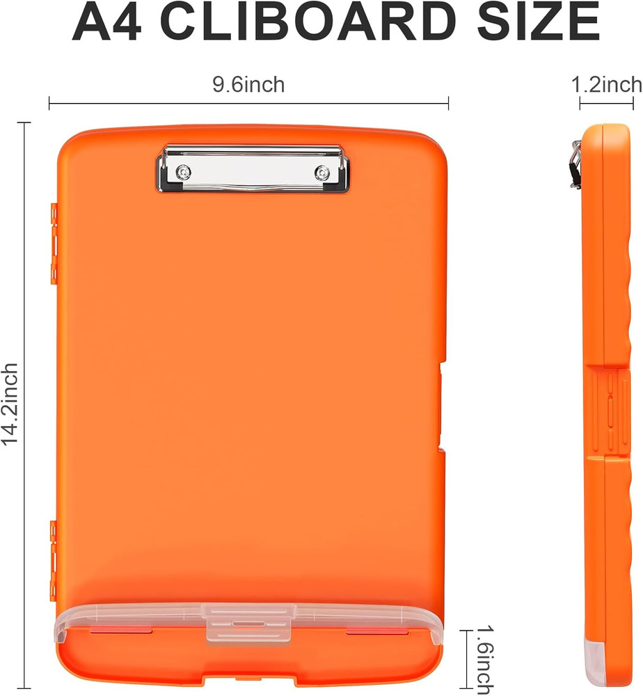 Plastic Clipboard with Storage, 8.5 X 11 Storage Organization Box Side-Opening,