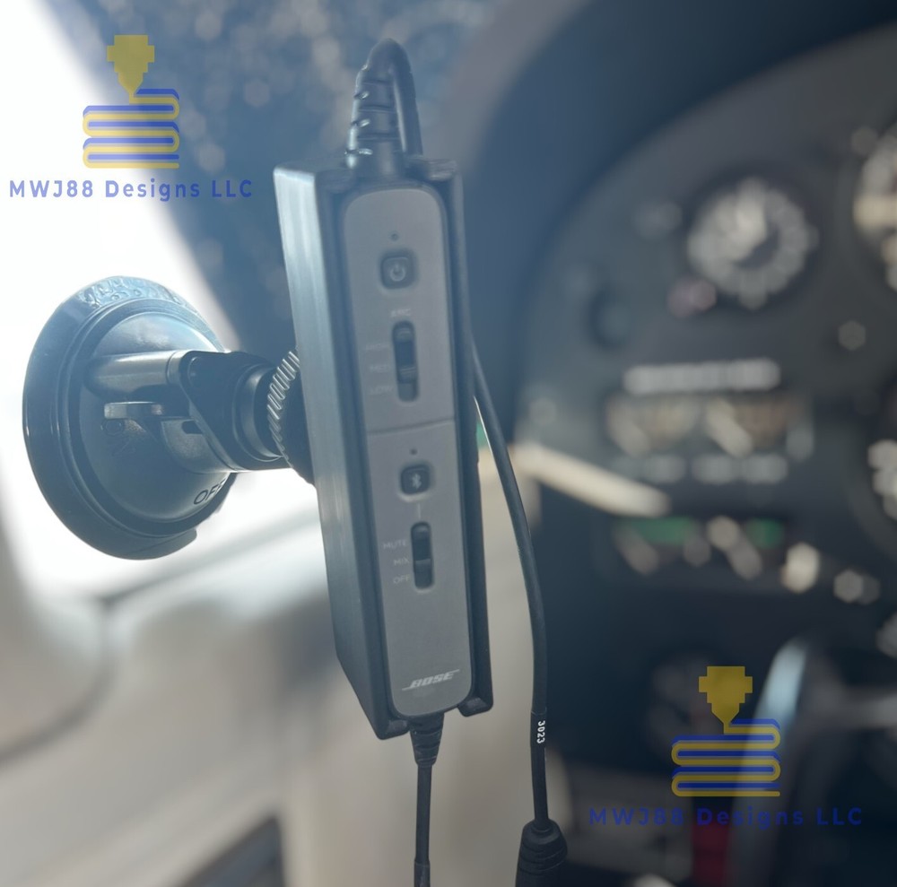 Suction Cup Mount For Bose ProFlight Series 2 Aviation Headset Controller