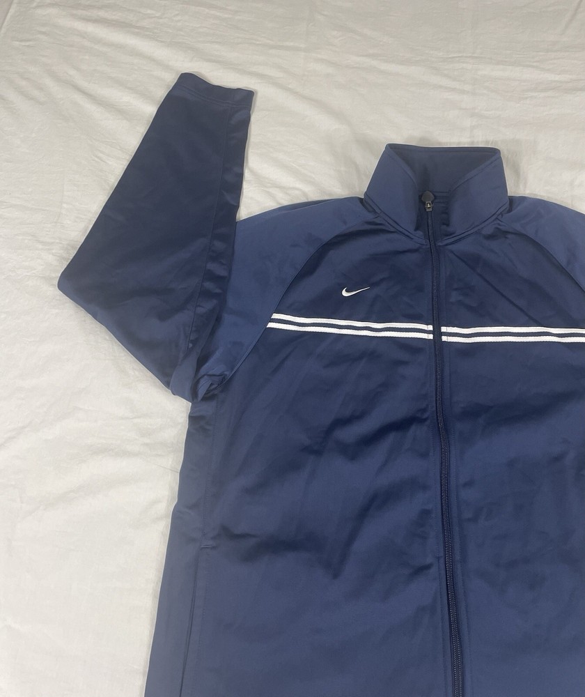 Nike Mens Blue Polyester Athletic Jacket Size XL