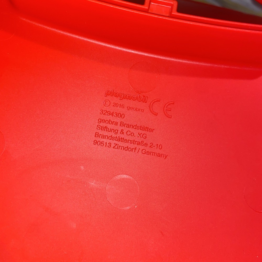 Red Playmobil Plastic Storage Carry Case, Empty