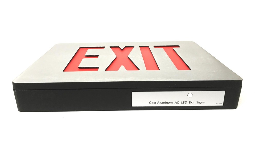 Hubbell Lighting Cast Aluminum LED Exit Sign SESRBNV11 NOS
