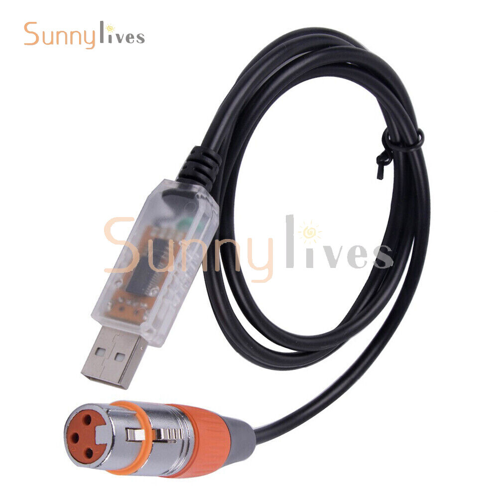 USB to DMX Interface Adapter Cable Stage Light PC DMX512 Controller Dimmer DMX.