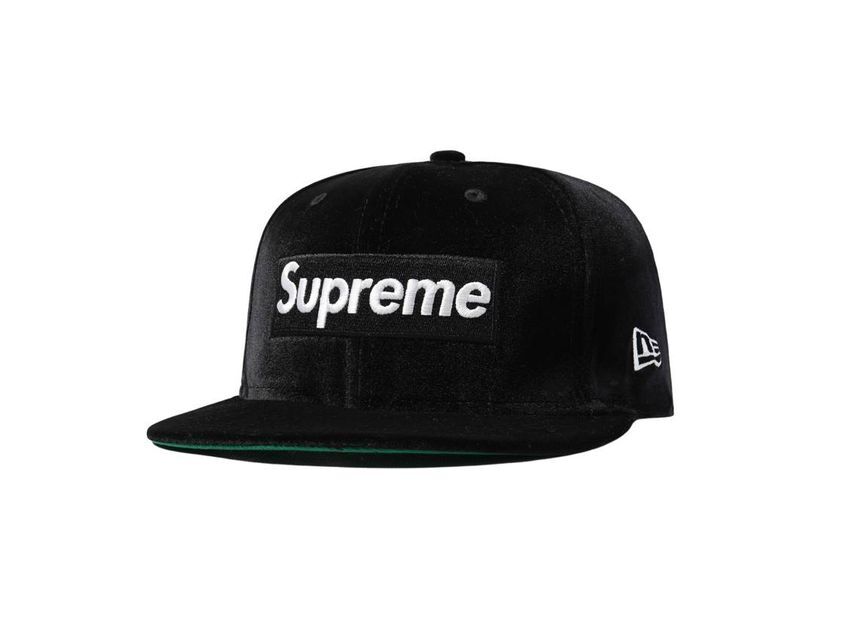 Supreme Velour Box Logo New Era Black