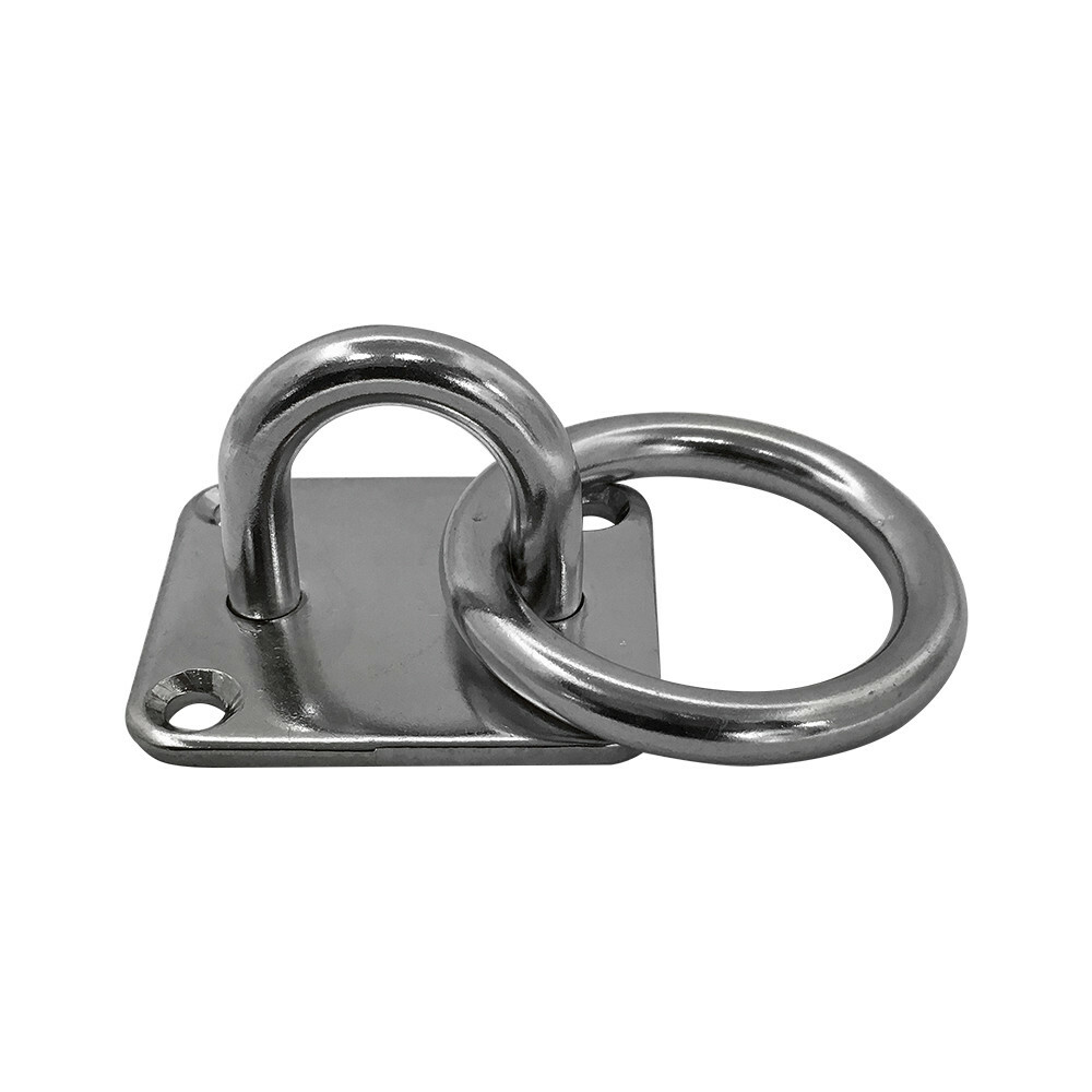 Marine hardware Square Pad Eye Plate With Ring Set 4 PC- 5/16" Welded Formed