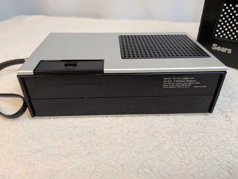 Sears Solid State Cassette Recorder Auto Stop - Portable w/ Case