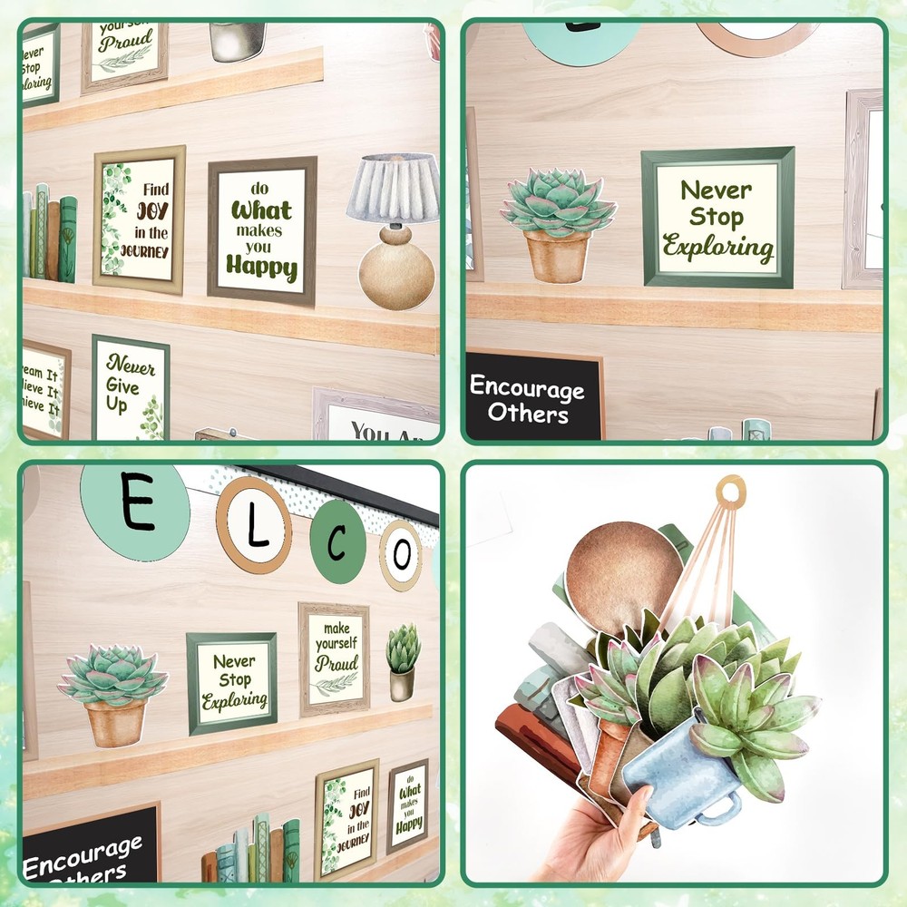 Welcome Back School Bulletin Board Decorations Eucalyptus Greenery Cutouts