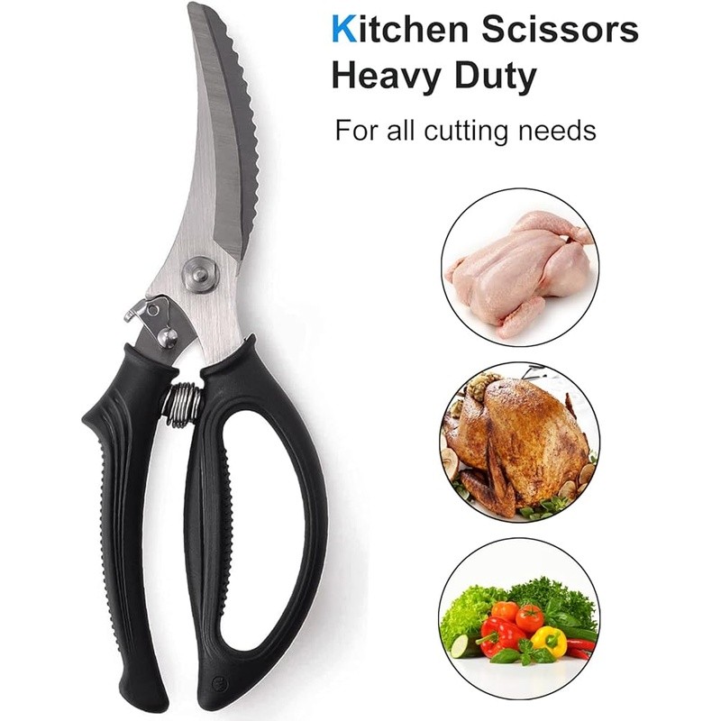 Heavy Duty Kitchen Shears Stainless Steel Poultry Scissors Multi-Function Tool
