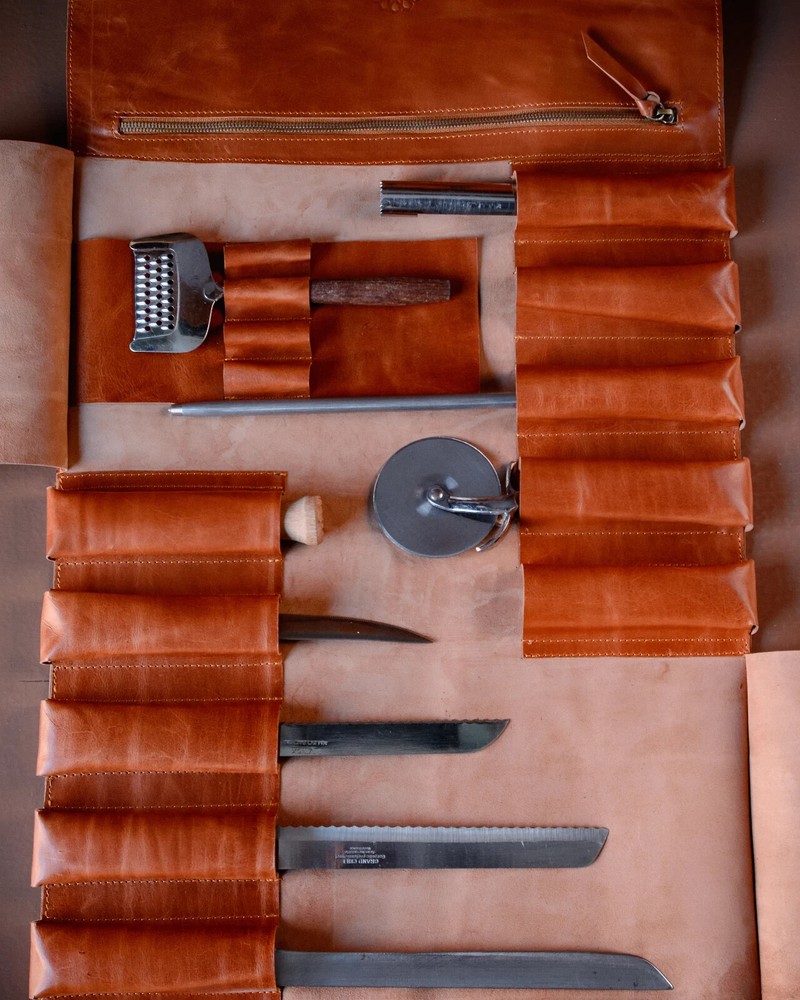 Leather knives roll High Quality, Chef knife roll, Custom knife case roll