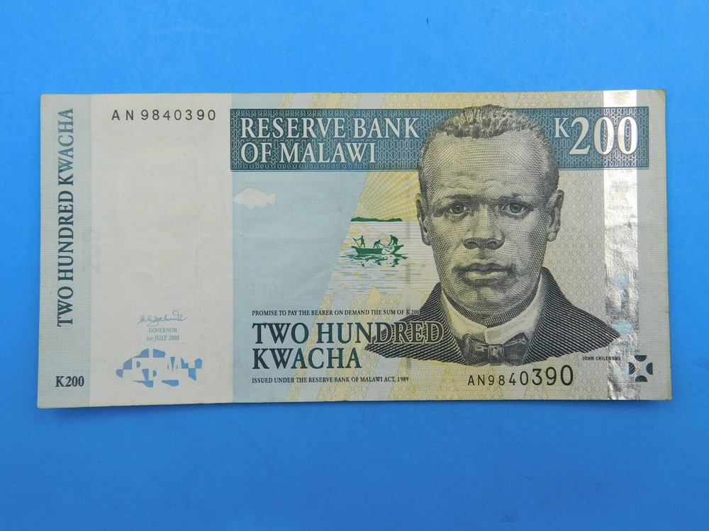 2001 Malawi 200 Kwacha Currency Note