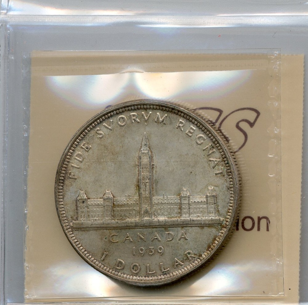 1939 Canada Silver Dollar - Gem Uncirculated, ICCS MS 65