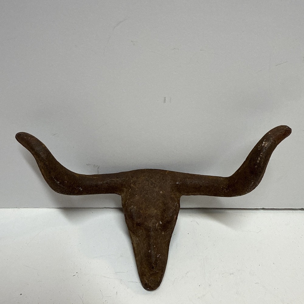 Cast Iron Antique Style LONGHORN STEER Drawer Pull, Barn Handle, Door Handle