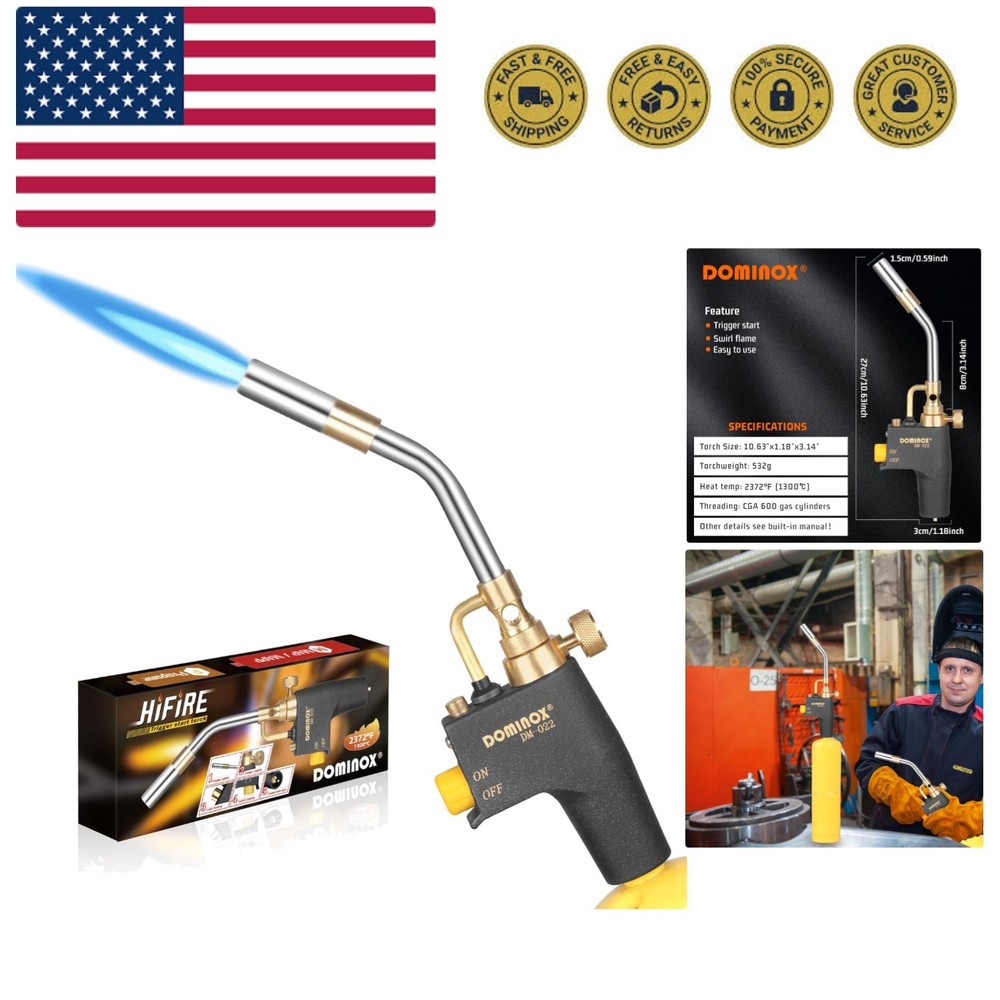Propane Torch Head, High Intensity Torch Head Trigger Start Gas Torch, Map Ga...
