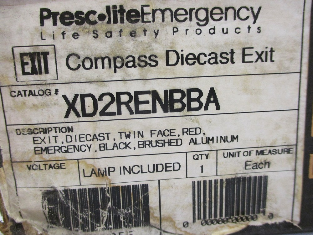 *NEW* PRESCOLITE EMERGENCY XD2RENBBA COMPASS DIECAST EXIT SIGN