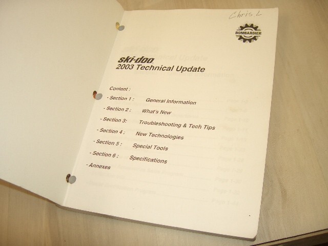 2003 Ski Doo Technical Update Book Manual 219600007