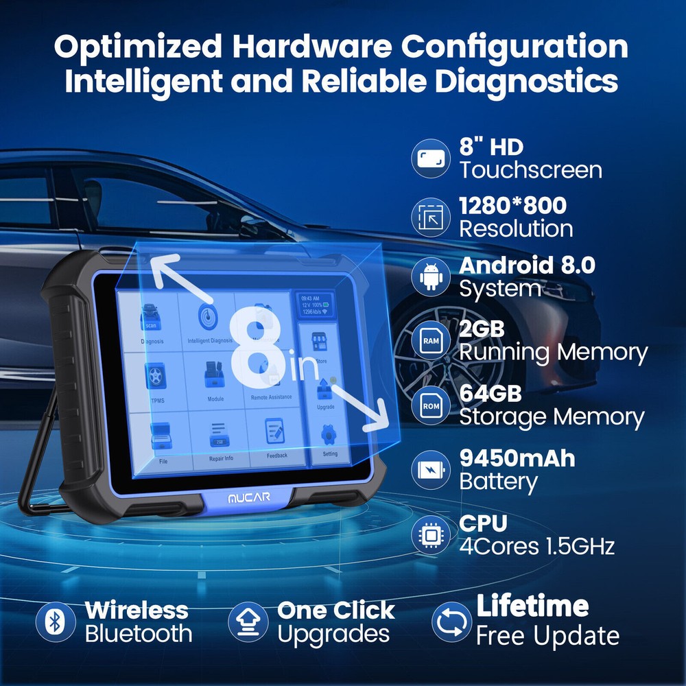 MUCAR VO8 34+Service OBD2 Scanner Bidirectional Auto Diagnostic E.CU Coding 2026