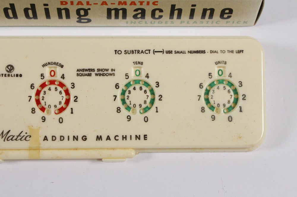 Sterling Dial-A-Matic Adding Machine Model 567 5 Dial 1950s NOS