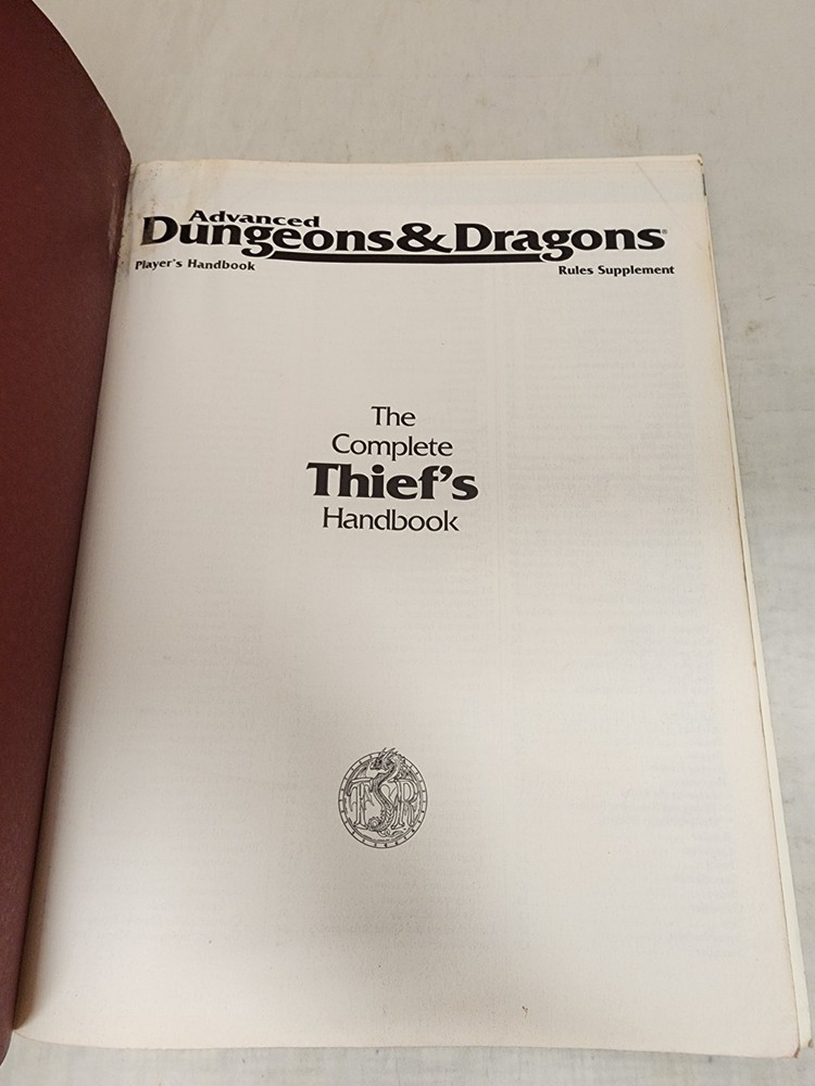 Advanced Dungeons & Dragons 2E The Complete Thief's Handbook TSR Original