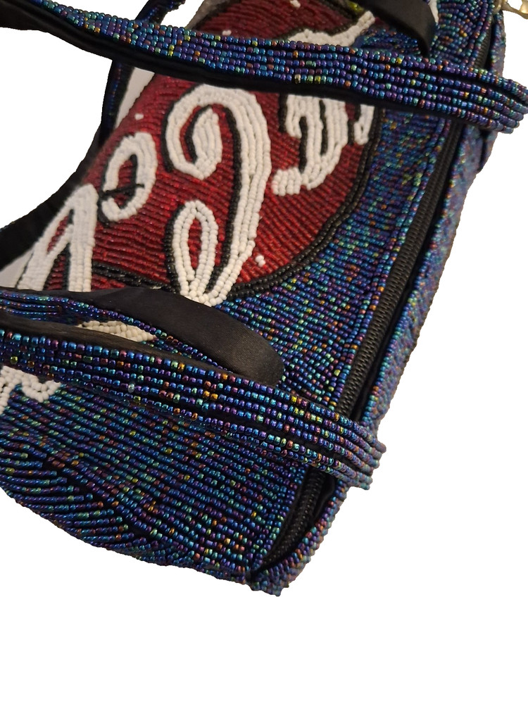 VTG Y2K Coca-Cola Beaded Barrel Handled Handbag
